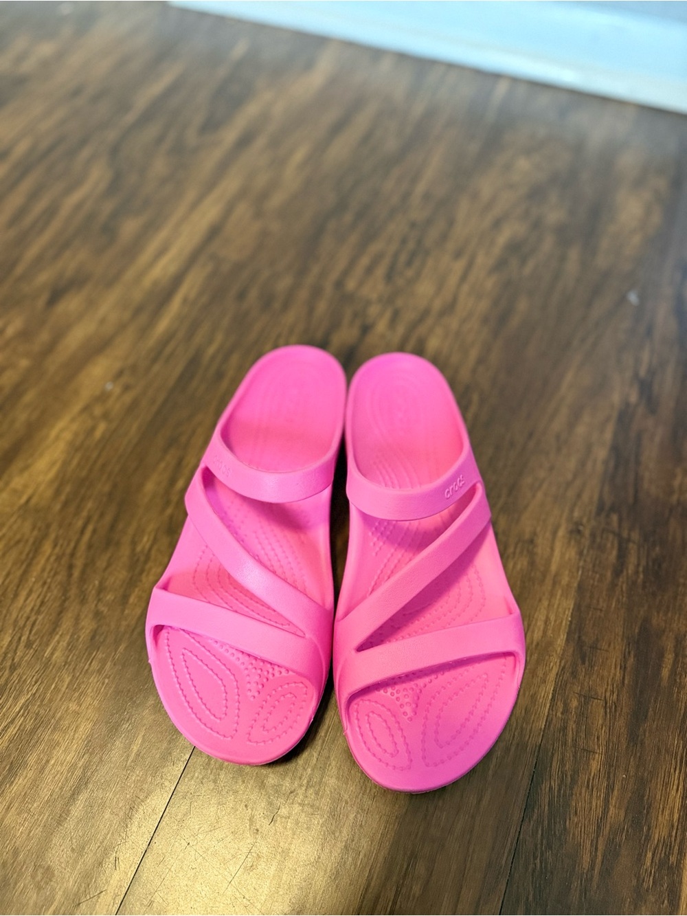 Crocs Pink Dual-Strap Slide Sandals - Picture 2 of 3